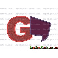 Comic Speech Bubble Applique 07 Embroidery Design With Alphabet G