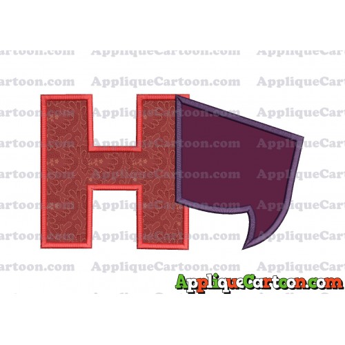 Comic Speech Bubble Applique 07 Embroidery Design With Alphabet H