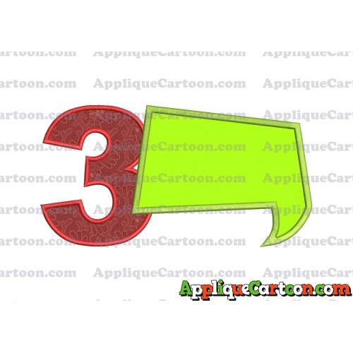 Comic Speech Bubble Applique 08 Embroidery Design Birthday Number 3
