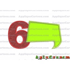 Comic Speech Bubble Applique 08 Embroidery Design Birthday Number 6