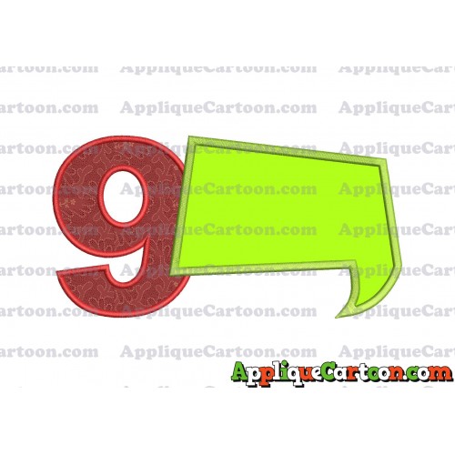 Comic Speech Bubble Applique 08 Embroidery Design Birthday Number 9