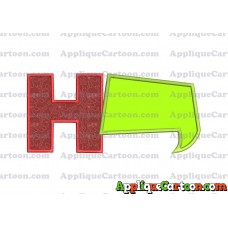 Comic Speech Bubble Applique 08 Embroidery Design With Alphabet H