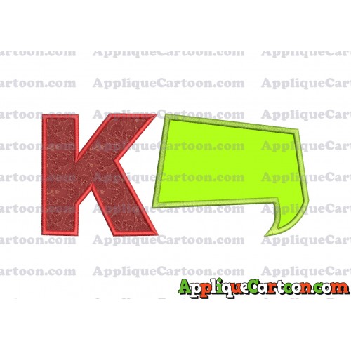 Comic Speech Bubble Applique 08 Embroidery Design With Alphabet K