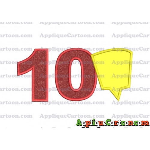 Comic Speech Bubble Applique 09 Embroidery Design Birthday Number 10