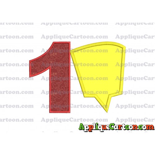 Comic Speech Bubble Applique 09 Embroidery Design Birthday Number 1