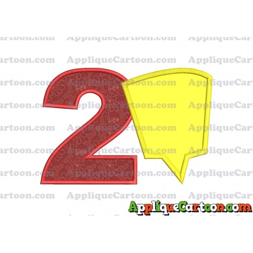 Comic Speech Bubble Applique 09 Embroidery Design Birthday Number 2