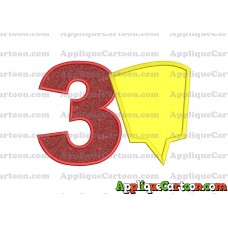 Comic Speech Bubble Applique 09 Embroidery Design Birthday Number 3