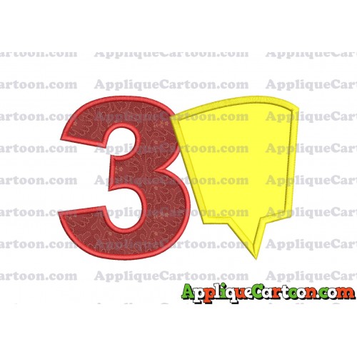 Comic Speech Bubble Applique 09 Embroidery Design Birthday Number 3