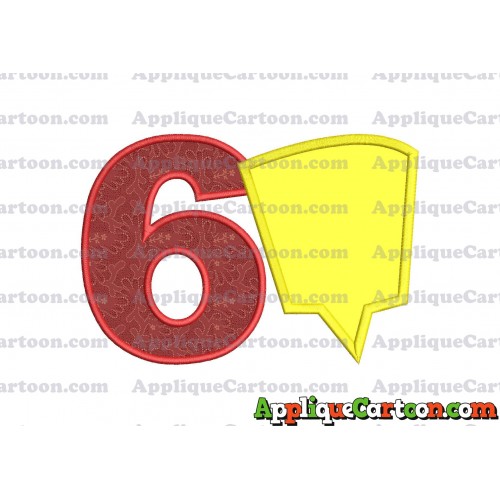 Comic Speech Bubble Applique 09 Embroidery Design Birthday Number 6