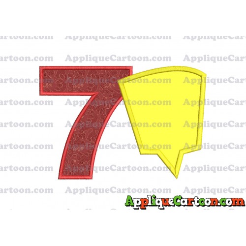 Comic Speech Bubble Applique 09 Embroidery Design Birthday Number 7