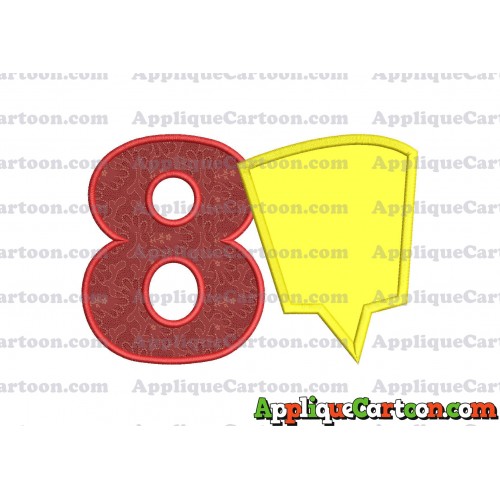 Comic Speech Bubble Applique 09 Embroidery Design Birthday Number 8