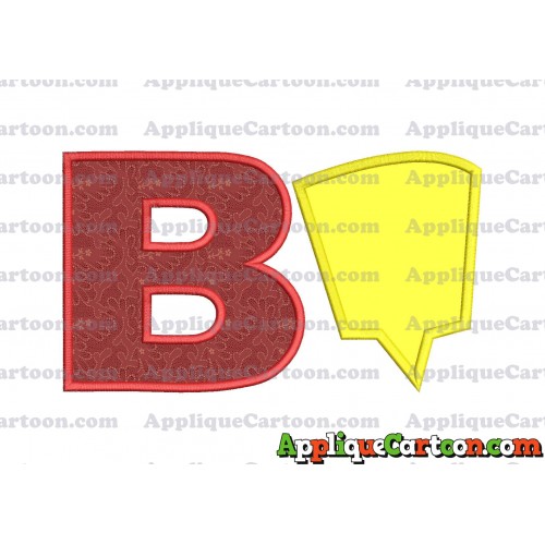 Comic Speech Bubble Applique 09 Embroidery Design With Alphabet B