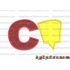 Comic Speech Bubble Applique 09 Embroidery Design With Alphabet C