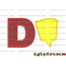 Comic Speech Bubble Applique 09 Embroidery Design With Alphabet D