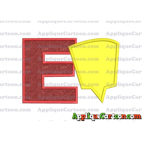 Comic Speech Bubble Applique 09 Embroidery Design With Alphabet E