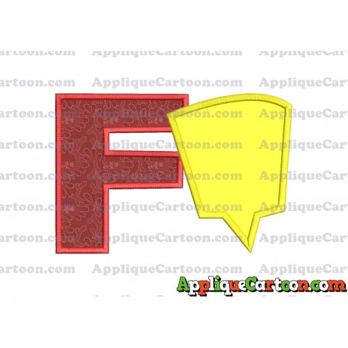 Comic Speech Bubble Applique 09 Embroidery Design With Alphabet F