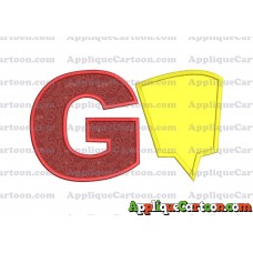 Comic Speech Bubble Applique 09 Embroidery Design With Alphabet G