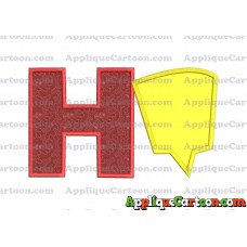 Comic Speech Bubble Applique 09 Embroidery Design With Alphabet H