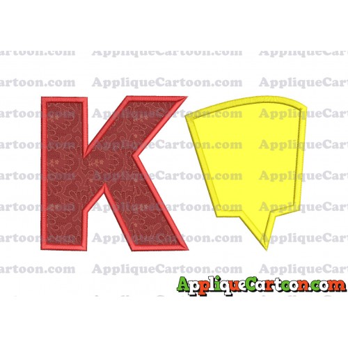 Comic Speech Bubble Applique 09 Embroidery Design With Alphabet K