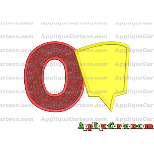 Comic Speech Bubble Applique 09 Embroidery Design With Alphabet O