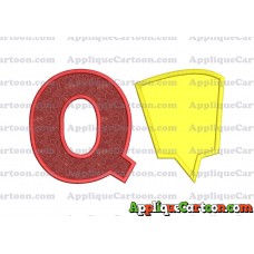 Comic Speech Bubble Applique 09 Embroidery Design With Alphabet Q