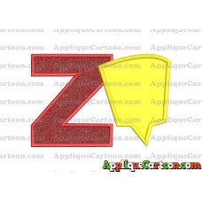 Comic Speech Bubble Applique 09 Embroidery Design With Alphabet Z