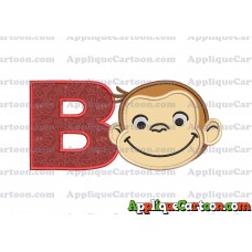 Curious George Applique 01 Embroidery Design With Alphabet B