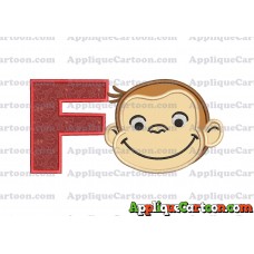 Curious George Applique 01 Embroidery Design With Alphabet F