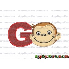 Curious George Applique 01 Embroidery Design With Alphabet G