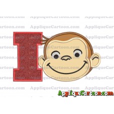 Curious George Applique 01 Embroidery Design With Alphabet I
