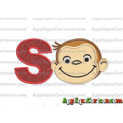 Curious George Applique 01 Embroidery Design With Alphabet S
