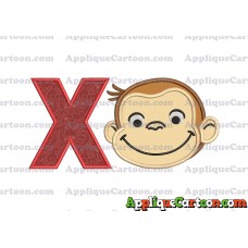 Curious George Applique 01 Embroidery Design With Alphabet X