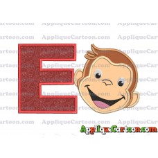 Curious George Applique 02 Embroidery Design With Alphabet E