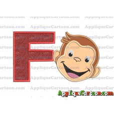 Curious George Applique 02 Embroidery Design With Alphabet F
