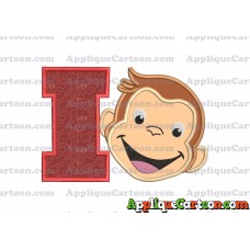 Curious George Applique 02 Embroidery Design With Alphabet I