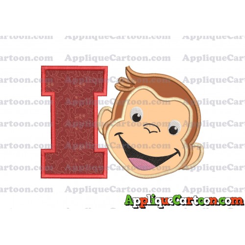 Curious George Applique 02 Embroidery Design With Alphabet I