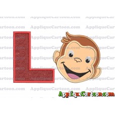 Curious George Applique 02 Embroidery Design With Alphabet L