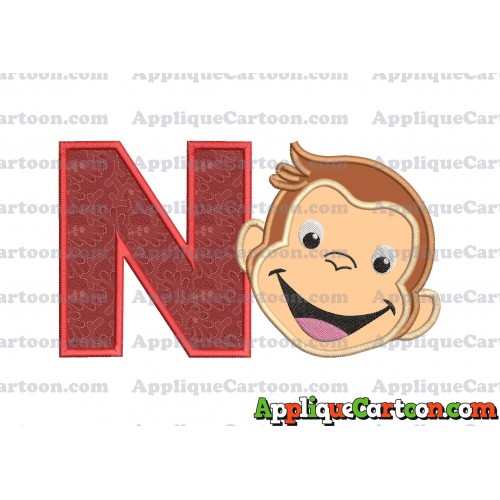 Curious George Applique 02 Embroidery Design With Alphabet N