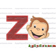 Curious George Applique 02 Embroidery Design With Alphabet Z