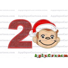 Curious George Applique 03 Embroidery Design Birthday Number 2