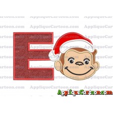 Curious George Applique 03 Embroidery Design With Alphabet E