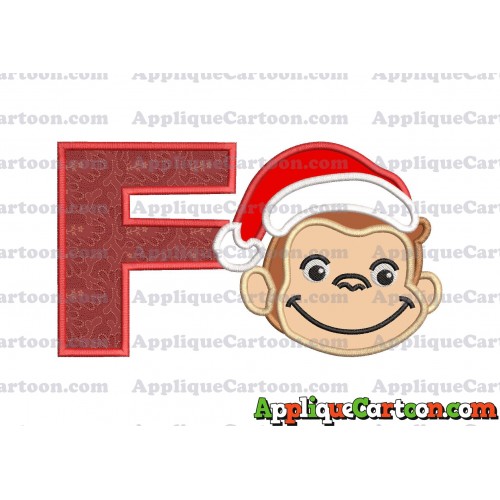 Curious George Applique 03 Embroidery Design With Alphabet F