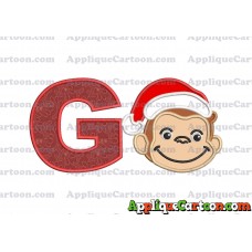 Curious George Applique 03 Embroidery Design With Alphabet G