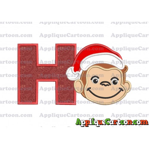 Curious George Applique 03 Embroidery Design With Alphabet H