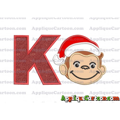 Curious George Applique 03 Embroidery Design With Alphabet K