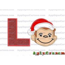Curious George Applique 03 Embroidery Design With Alphabet L