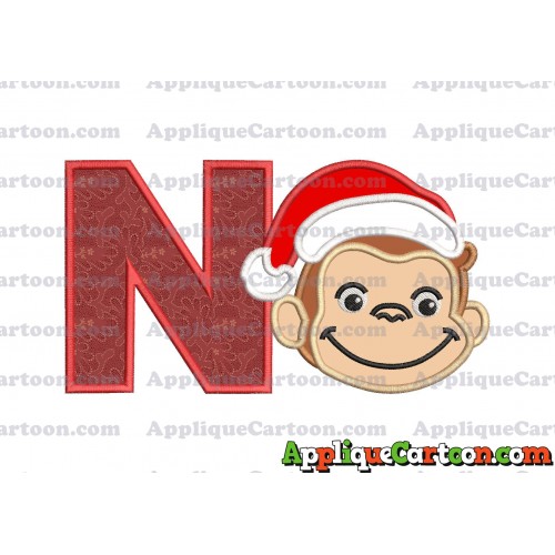 Curious George Applique 03 Embroidery Design With Alphabet N