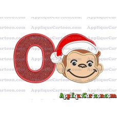 Curious George Applique 03 Embroidery Design With Alphabet O
