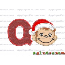 Curious George Applique 03 Embroidery Design With Alphabet Q