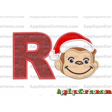 Curious George Applique 03 Embroidery Design With Alphabet R
